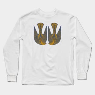 Cute yellow bird couple in the air Long Sleeve T-Shirt